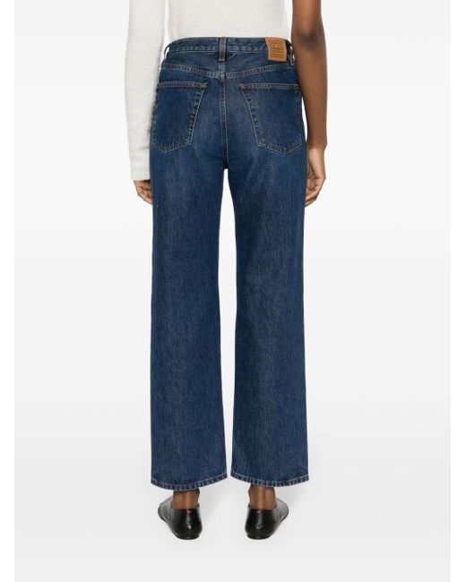 Totême  Blue Cropped-Jeans mit hohem Bund
