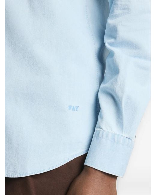 Camicia Denim di Fay in Blue da Uomo