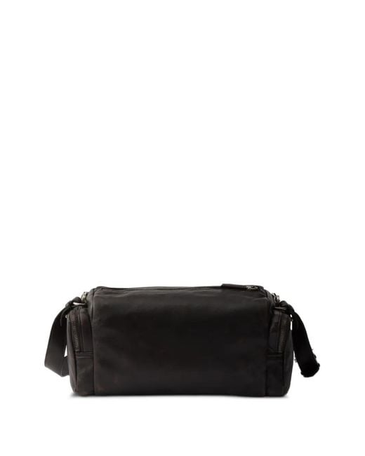 Prada Black Distressed Nappa Leather Shoulder Bag for men