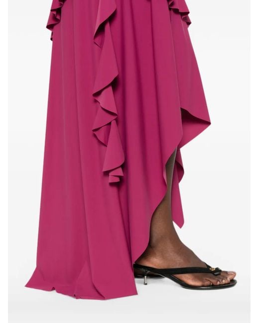 Love Moschino Pink Ruffled Asymmetric Dress