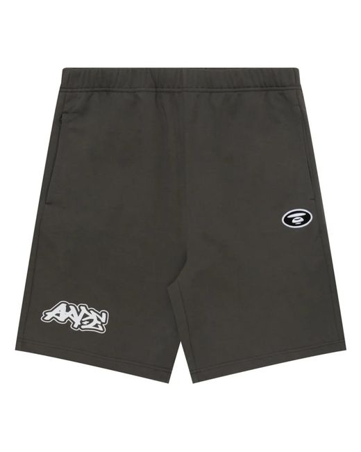 Aape By A Bathing Ape Gray Ape-Appliqué Track Shorts for men
