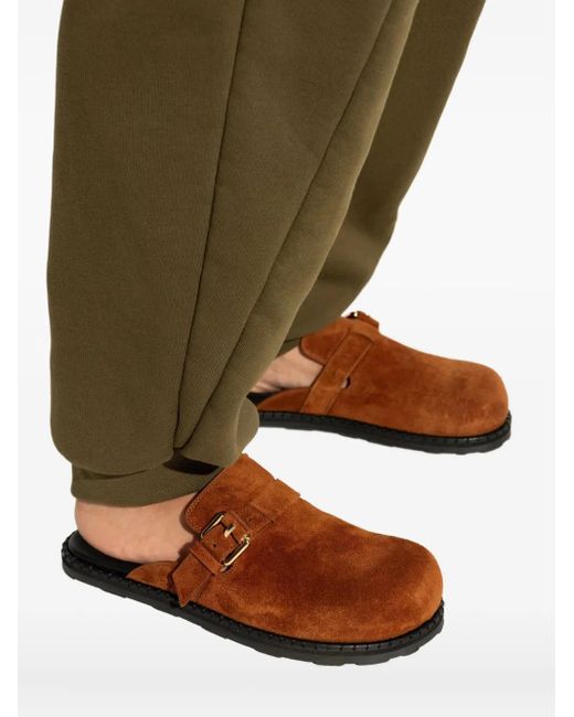Moschino バックル スエードパンプス Brown