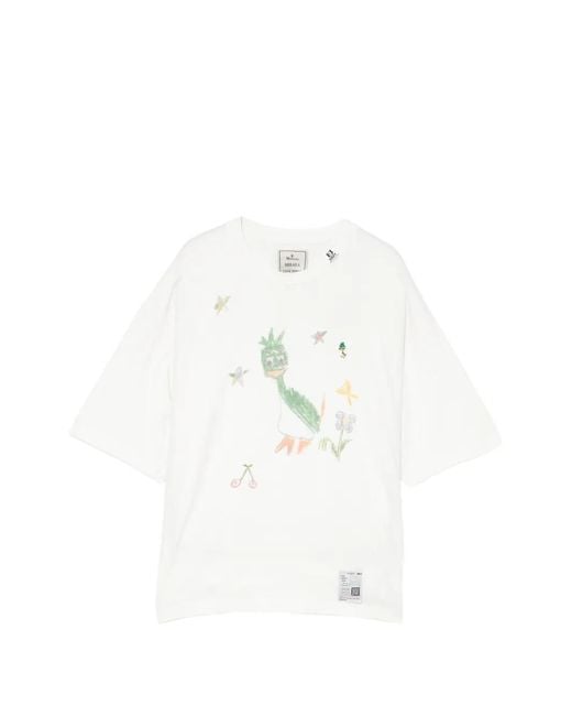 Maison Mihara Yasuhiro White Graphic-Print T-Shirt for men