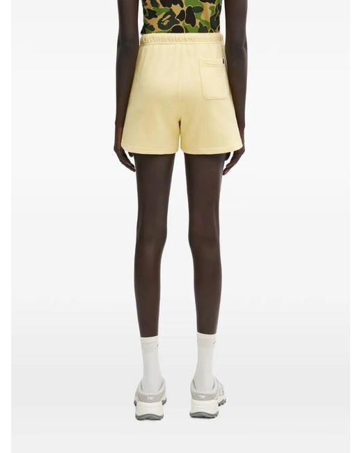 A Bathing Ape Natural Logo-Print Drawstring Shorts