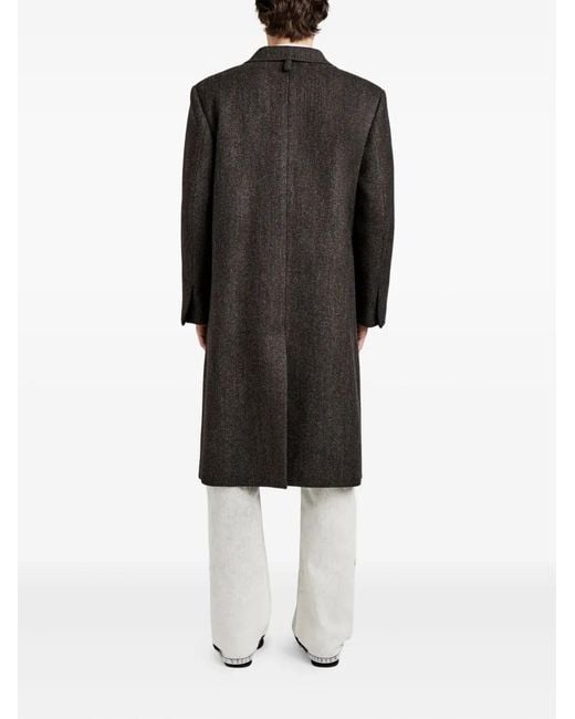 Proenza Schouler Black Orlando Herringbone Double-Breasted Coat for men