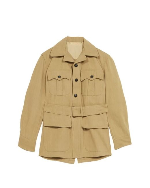 Fortela Natural Clint Belted Chest-Pockets Jacket for men
