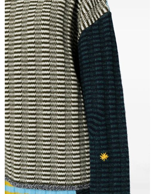 YANYAN KNITS Gray Logo-Embroidered Roll-Neck Jumper