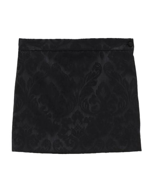 Chloé Black Damask-Pattern Skirt
