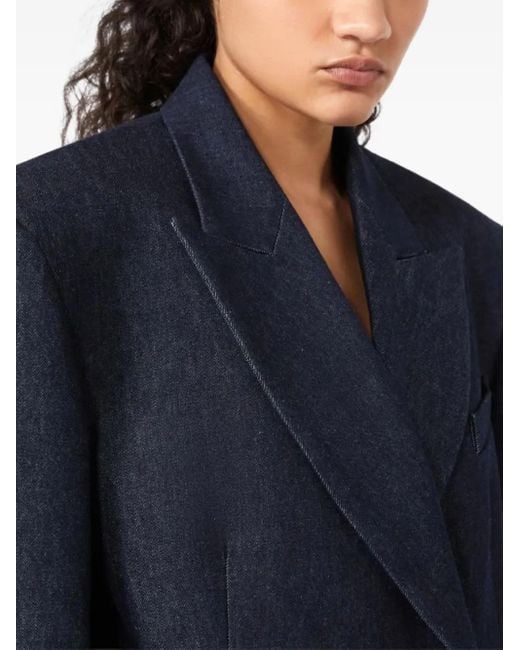 Sportmax Blue Double-Breasted Blazer