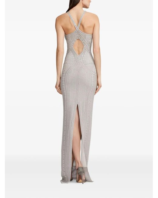 Ralph Lauren White Open-Back Crochet-Detail Maxi Dress