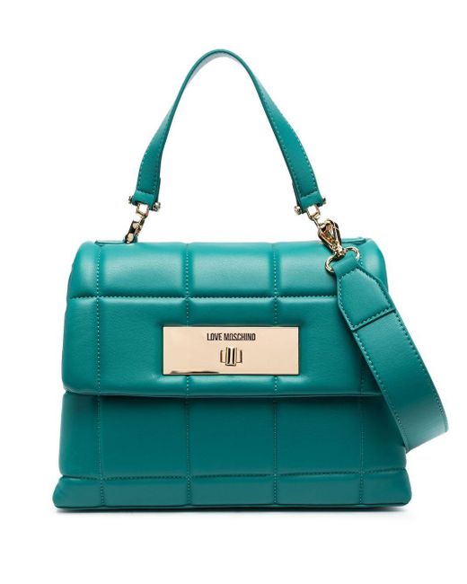 Love Moschino Blue Quilted Top-handle Bag