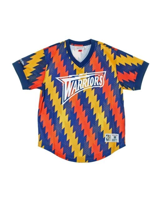 Mitchell & Ness X NBA Golden State Warriors Wordmark T-Shirt in Blue für Herren