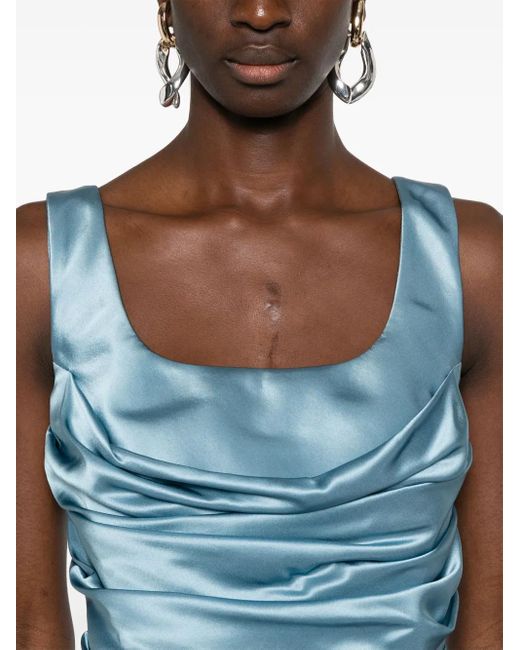 GIUSEPPE DI MORABITO Blue Cowl-effect Minidress