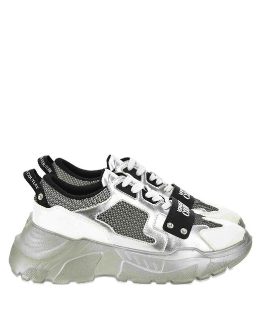 Versace Jeans Couture Mesh-Sneakers mit Metallic-Einsatz in Gray für Herren