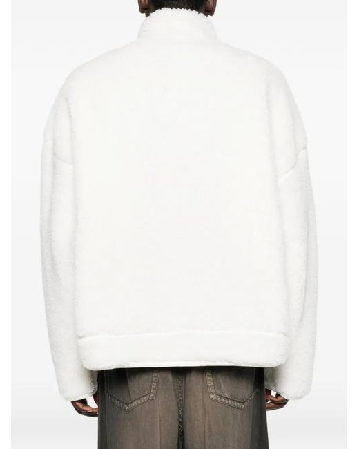 Maison Mihara Yasuhiro White Fleece Zip-Up Jacket for men