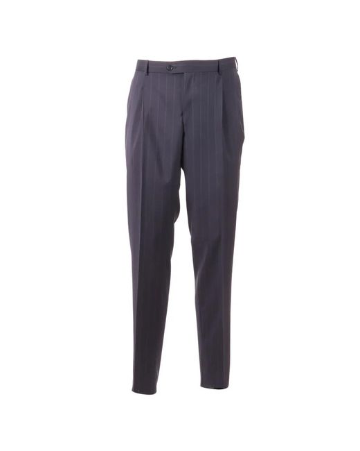 Luigi Bianchi Blue Pinstripe-Pattern Single-Breasted Suit for men