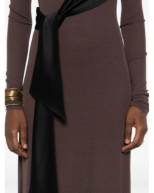 Vestido Drapeado Con Cinturón Nanushka de color Brown