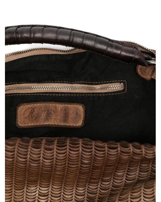 Reptile's House Brown Woven Leather Shoulder Bag