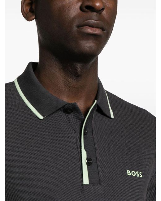 Boss Poloshirt mit Logo-Applikation in Black für Herren