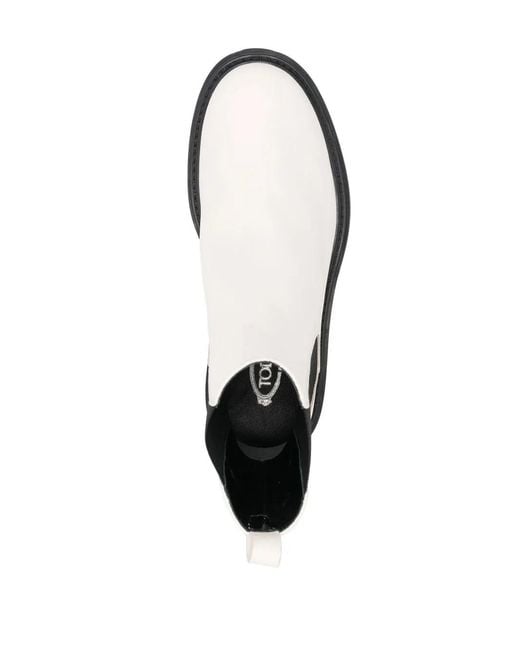 Tod's White Chelsea Boots
