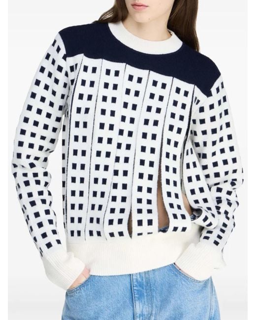 J.W. Anderson ジャカード スリット セーター White