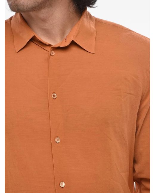 Off-White c/o Virgil Abloh Orange Embroidered Logo-Patch Shirt for men