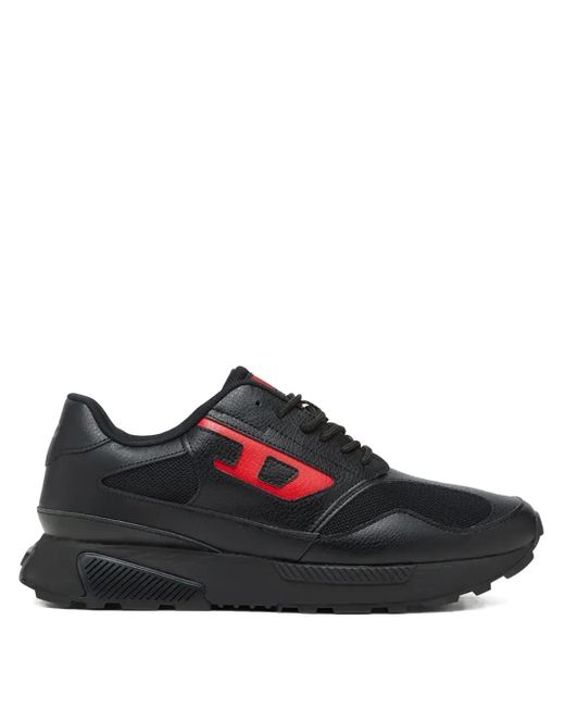 DIESEL Black Leather Sneakers for men