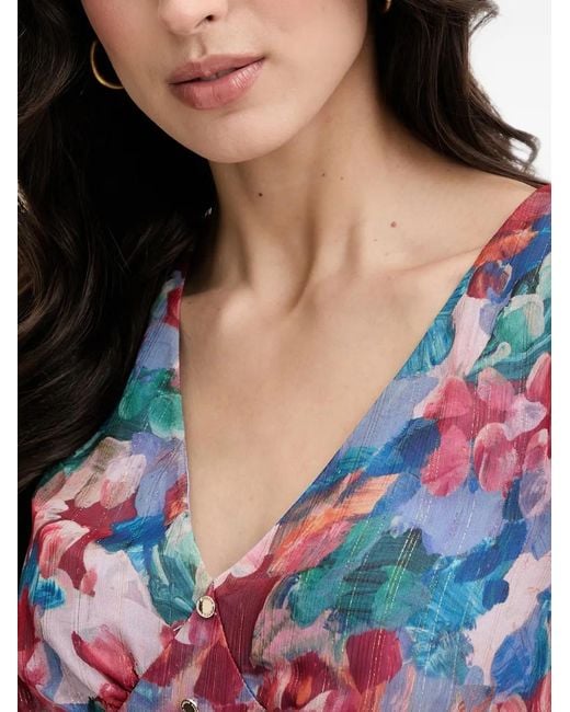 Morgan Red Floral-Print Ruffled Mini Dress