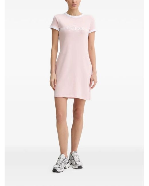 Guess Pink T-Shirt Midi Dress