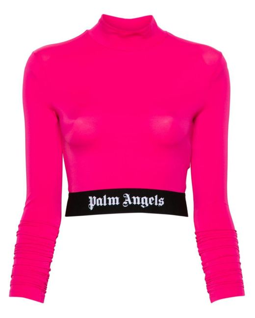 Top deportivo con logo en intarsia Palm Angels de color Pink