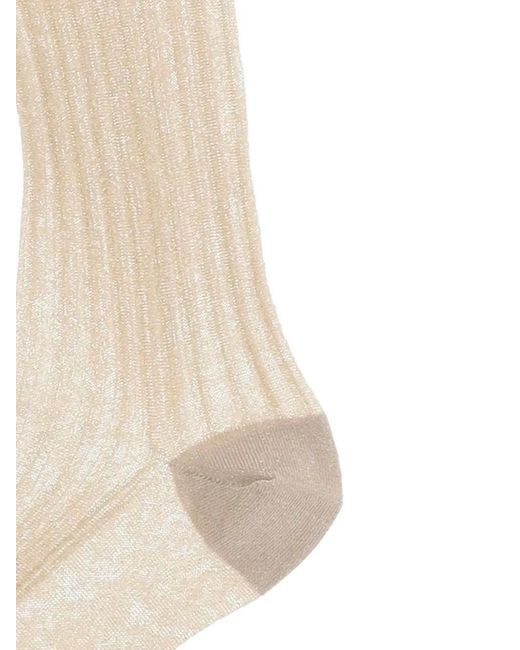 ANT45 White Ilex Ribbed Socks