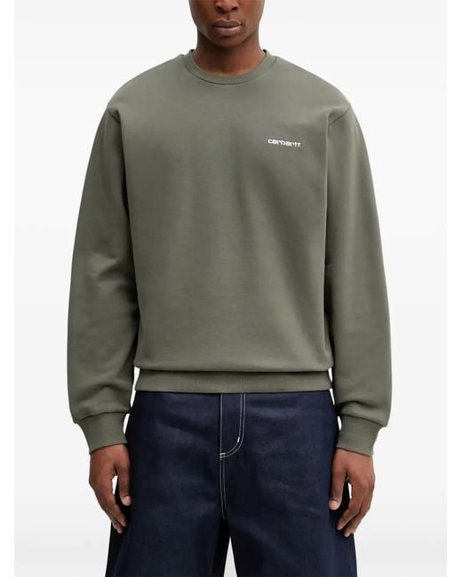 Carhartt Green Script Embroidery Sweatshirt for men