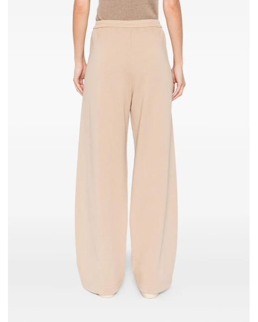 Forte Forte Broek Met Geborduurd Hart in het Natural