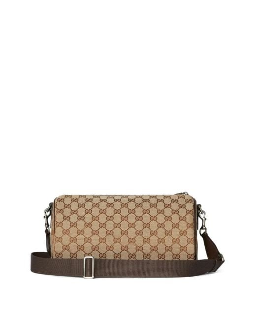 Gucci Natural Small Logo-Patterned Cylindrical Shoulder Bag