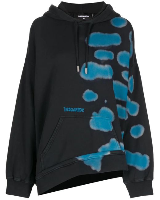 DSquared² Black Asymmetric Slouchy Hoodie