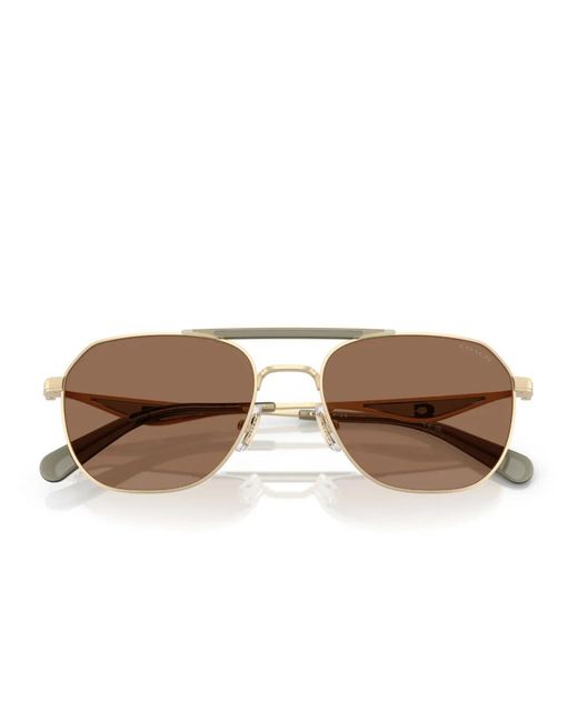 COACH Brown Pilot-Frame Sunglasses for men