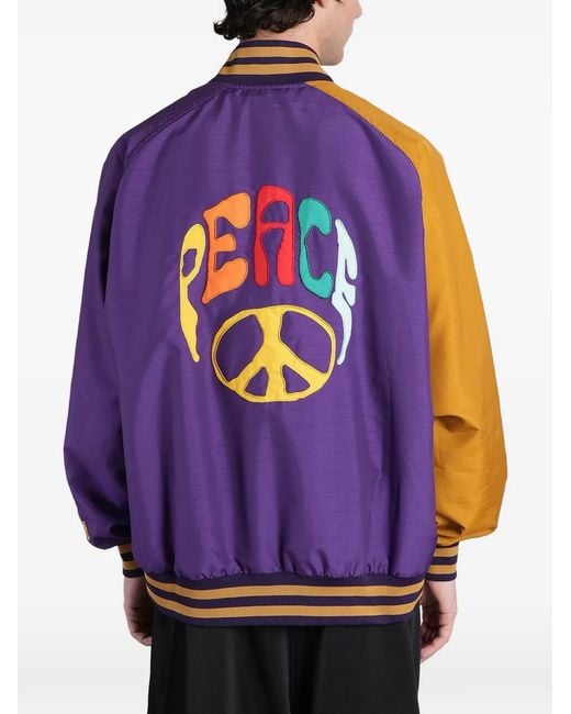 Needles Purple Logo-Embroidered Bomber Jacket for men
