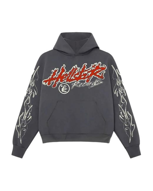 HELLSTAR Records Tour Hoodie mit Flammen-Print in Gray für Herren