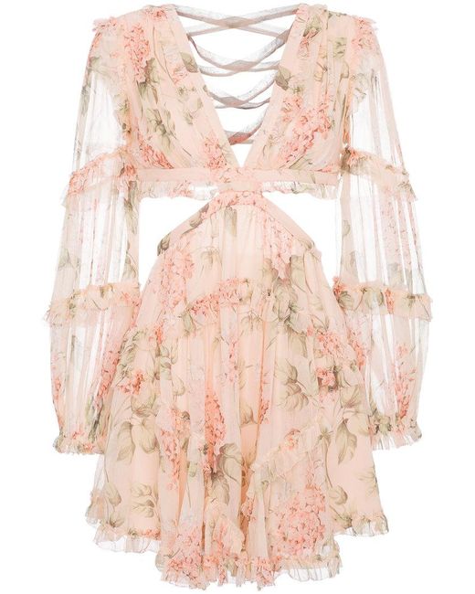 Zimmermann Pink Prima Floating Cut Out Dress