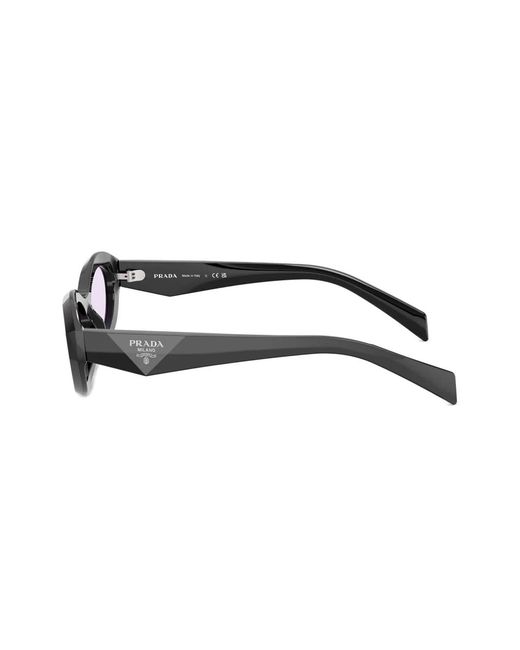 Prada Brown Triangle-Logo Oval Sunglasses