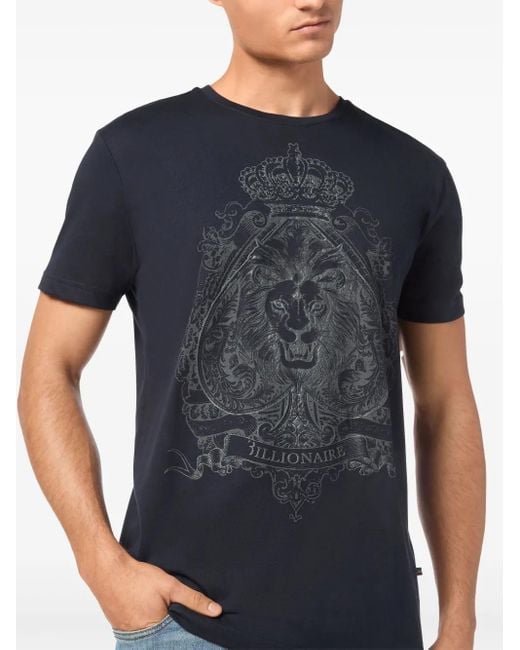 Billionaire Blue Logo-Print T-Shirt for men
