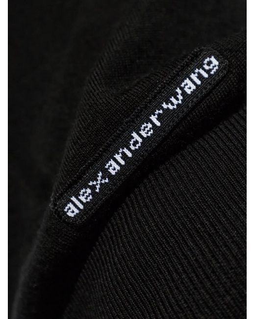 Alexander Wang Black Button-Up Wool Cardigan