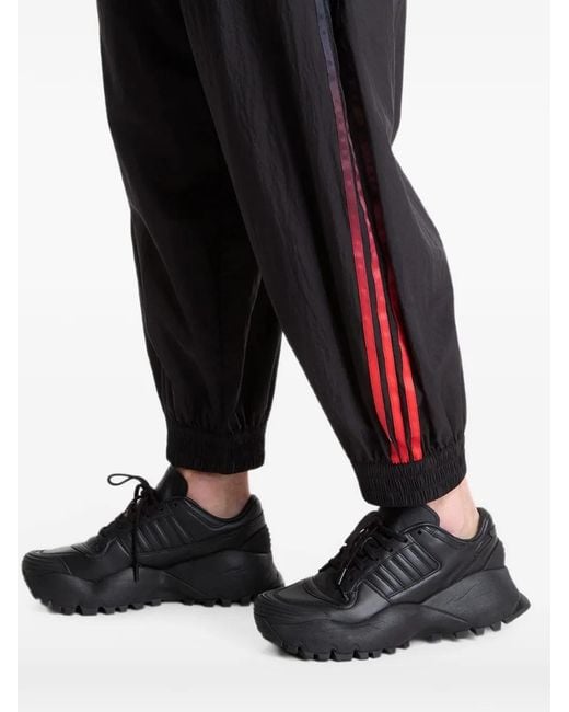 Y-3 Black Gradient 3-Stripes Drawstring Track Pants for men