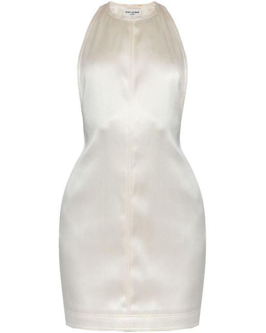 SAINT LAURENT★素敵！Silk Sleeveless Dress Saint Laurent Backless Silk Slip Dress | Neutrals | FARFETCH