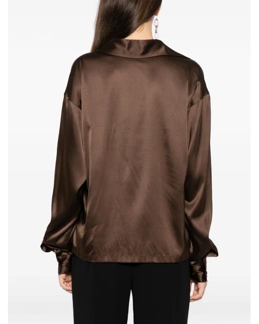 Tom Ford Brown Satin Blouse