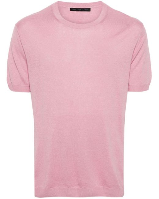 Low Brand Pink Short-sleeve Knitted T-shirt for men