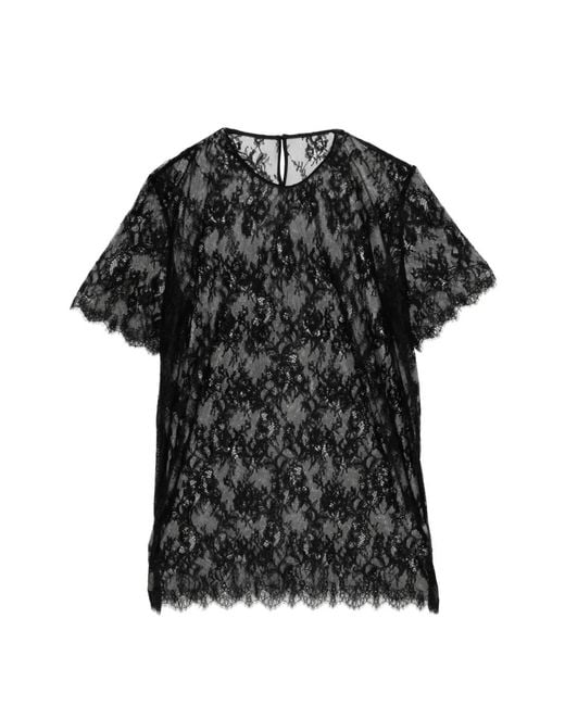 JNBY Black T-Shirt À Empiècements En Dentelle