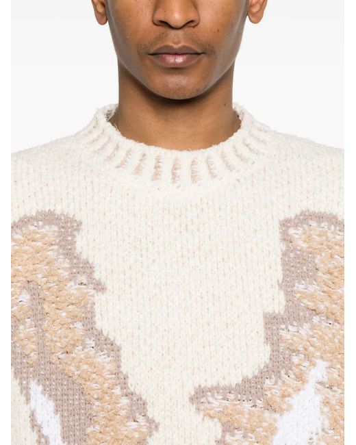 Lacoste White Jacquard-Logo Sweater for men