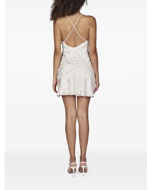 Mia Peculiar White Pattern Mini Dress