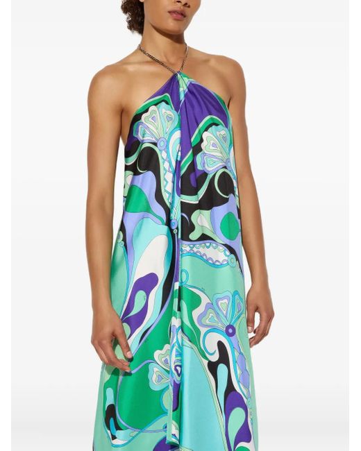 Emilio Pucci ホルターネック ドレス Blue